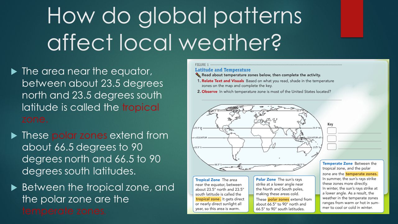 How do global patterns affect local weather
