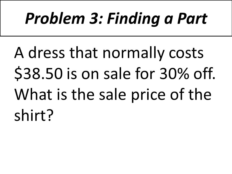 Problem 3: Finding a Part