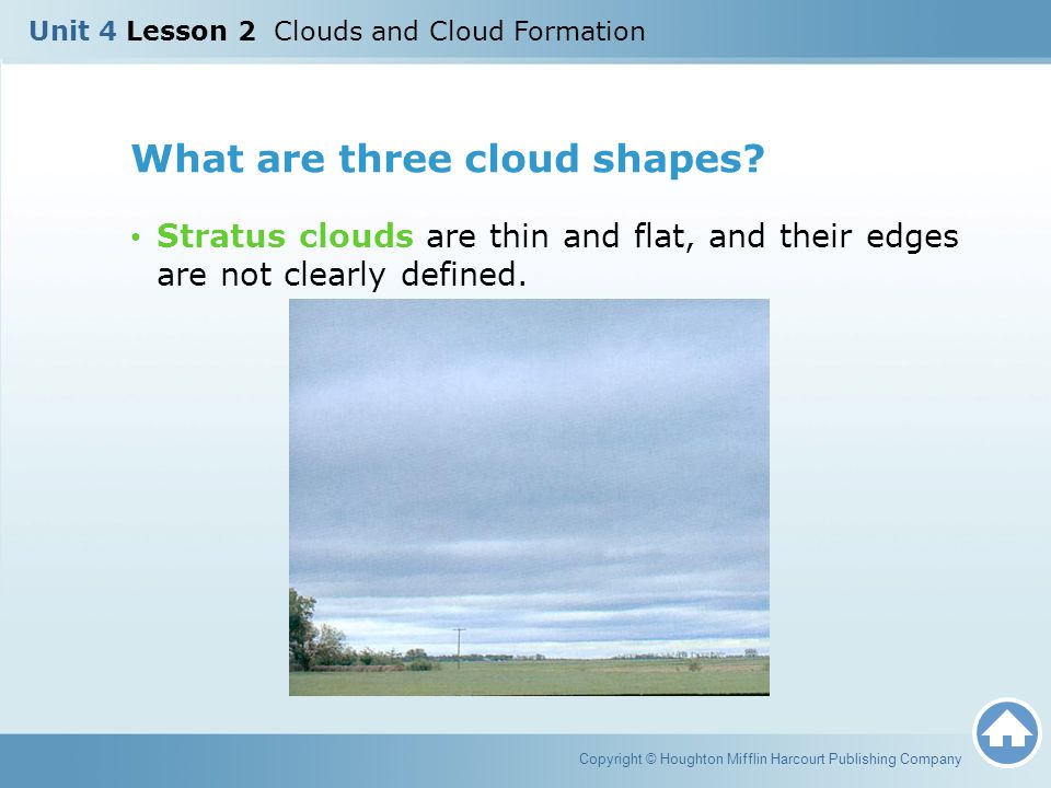 What are three cloud shapes