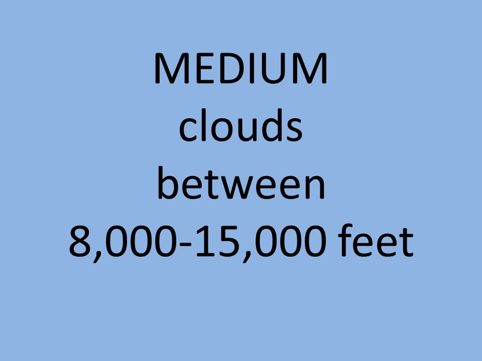 MEDIUM clouds between 8,000-15,000 feet