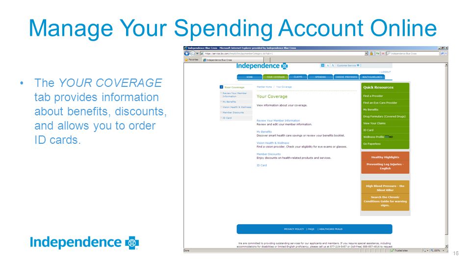 Manage Your Spending Account Online