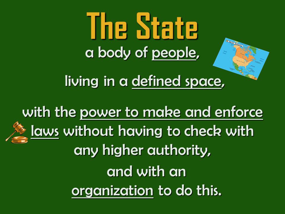 The State a body of people, living in a defined space,
