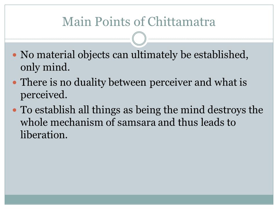 Main Points of Chittamatra