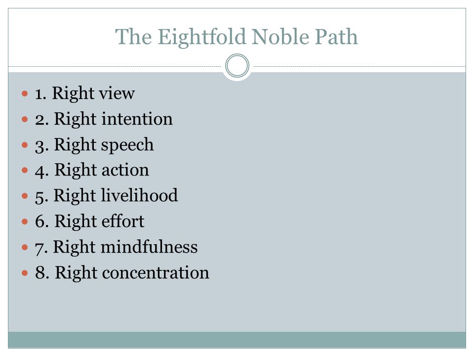 The Eightfold Noble Path