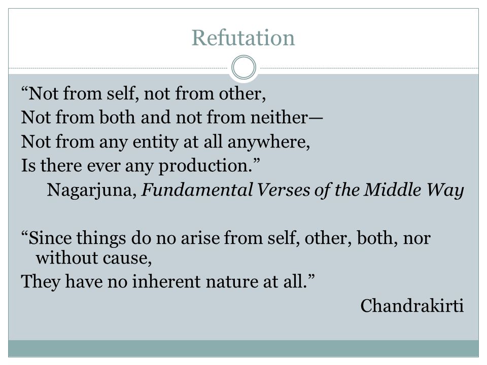 Refutation Not from self, not from other,