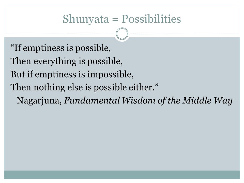 Shunyata = Possibilities
