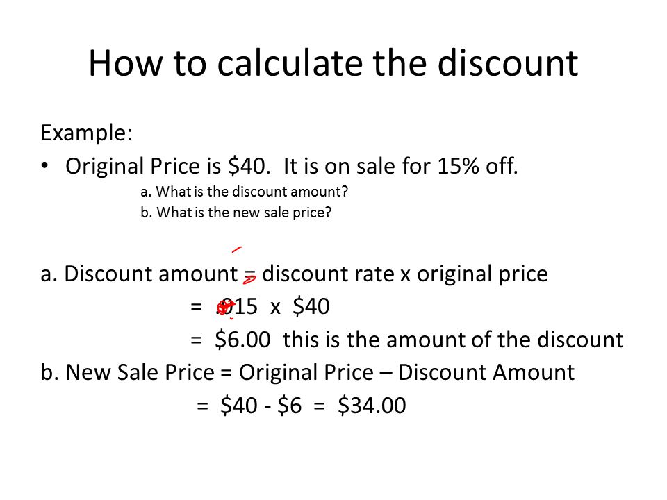 How to calculate the discount