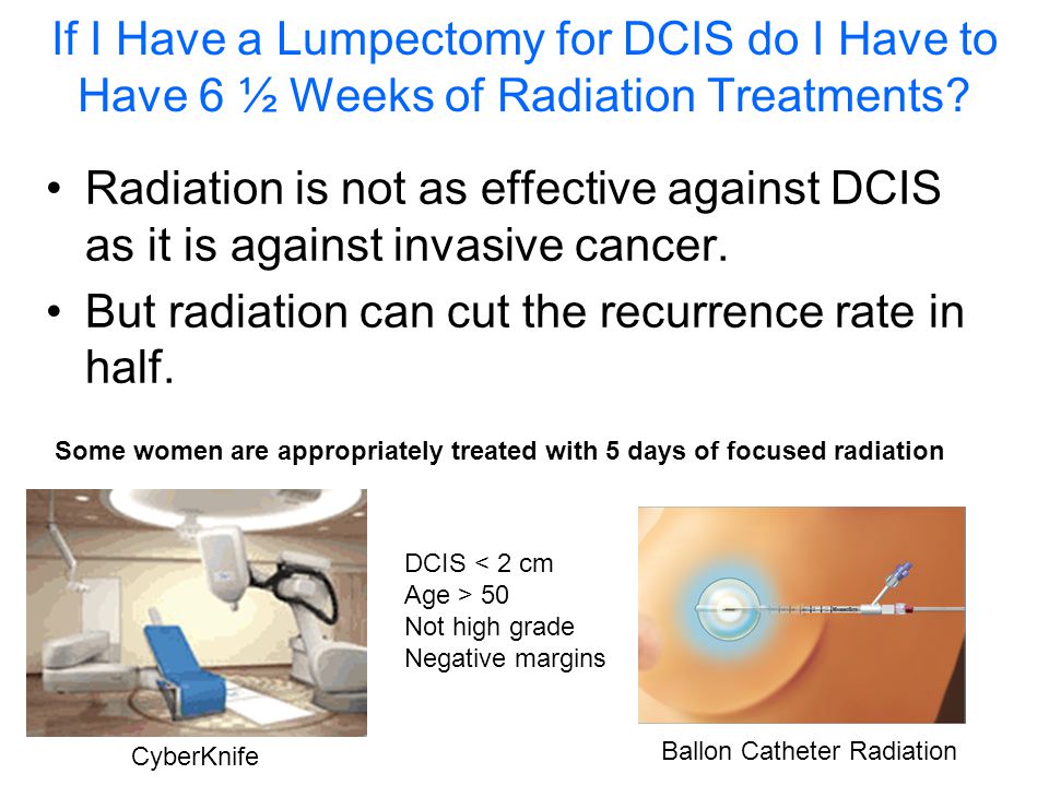 But radiation can cut the recurrence rate in half.