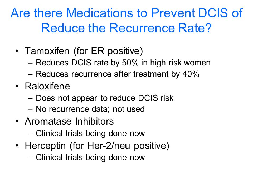 Are there Medications to Prevent DCIS of Reduce the Recurrence Rate