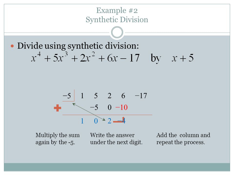 Example #2 Synthetic Division