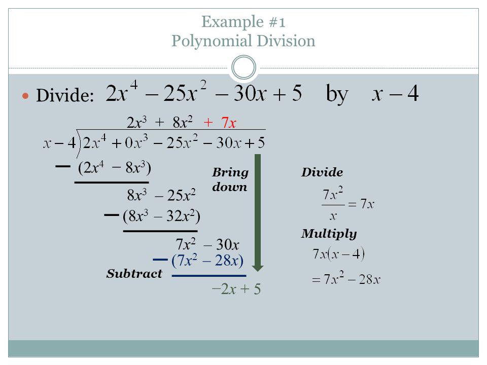 Example #1 Polynomial Division