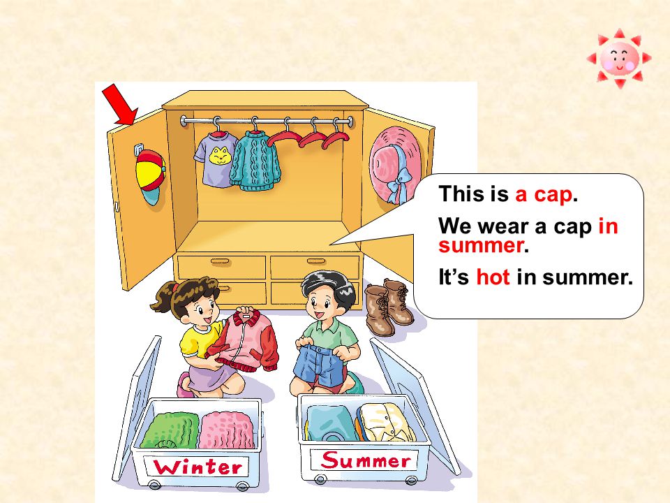 This is a cap. We wear a cap in summer. It’s hot in summer.