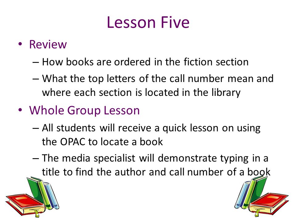 Lesson Five Review Whole Group Lesson