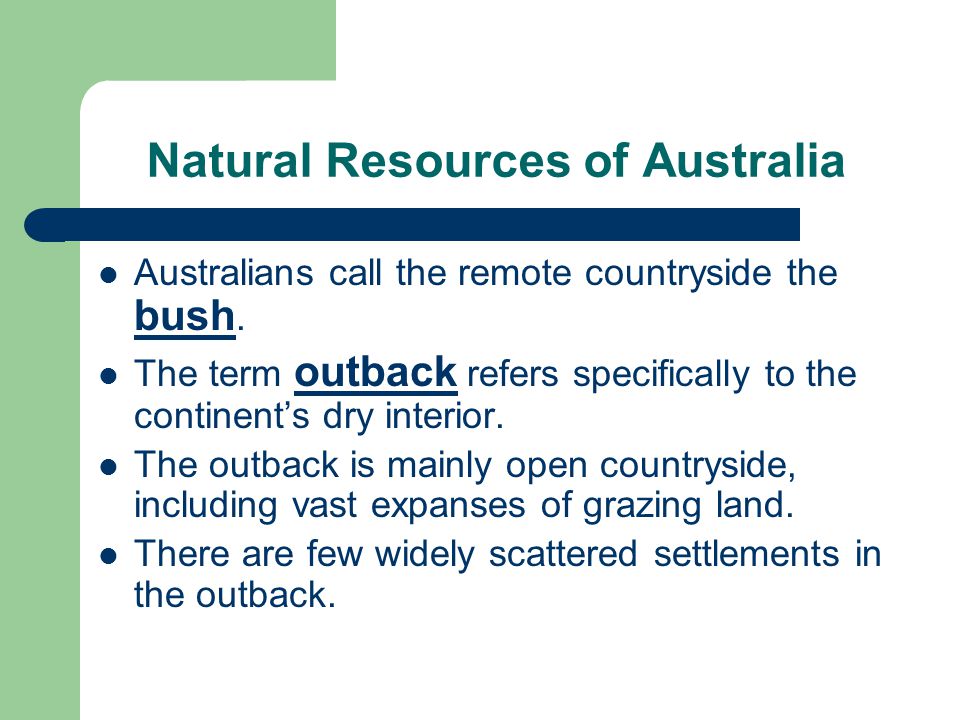 Natural Resources of Australia