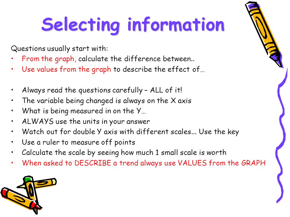 Selecting information