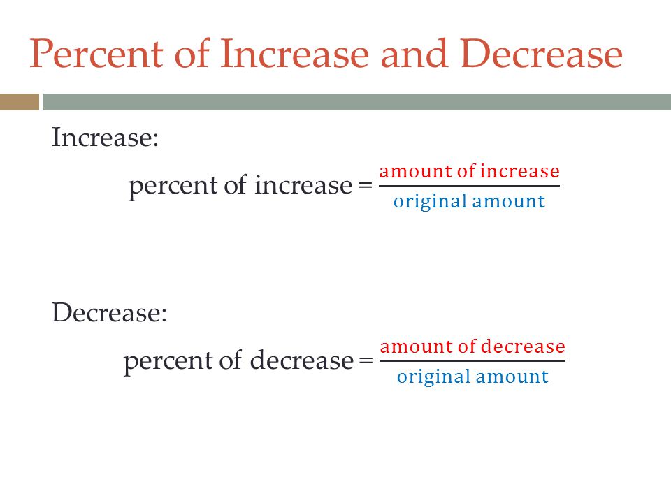 Percent of Increase and Decrease