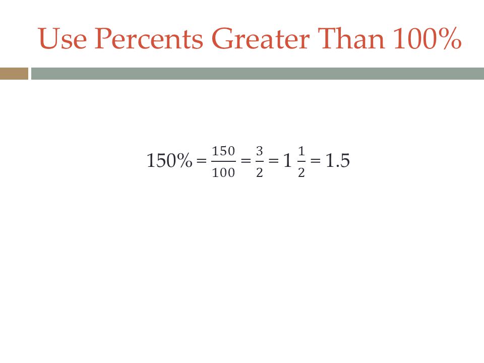 Use Percents Greater Than 100%