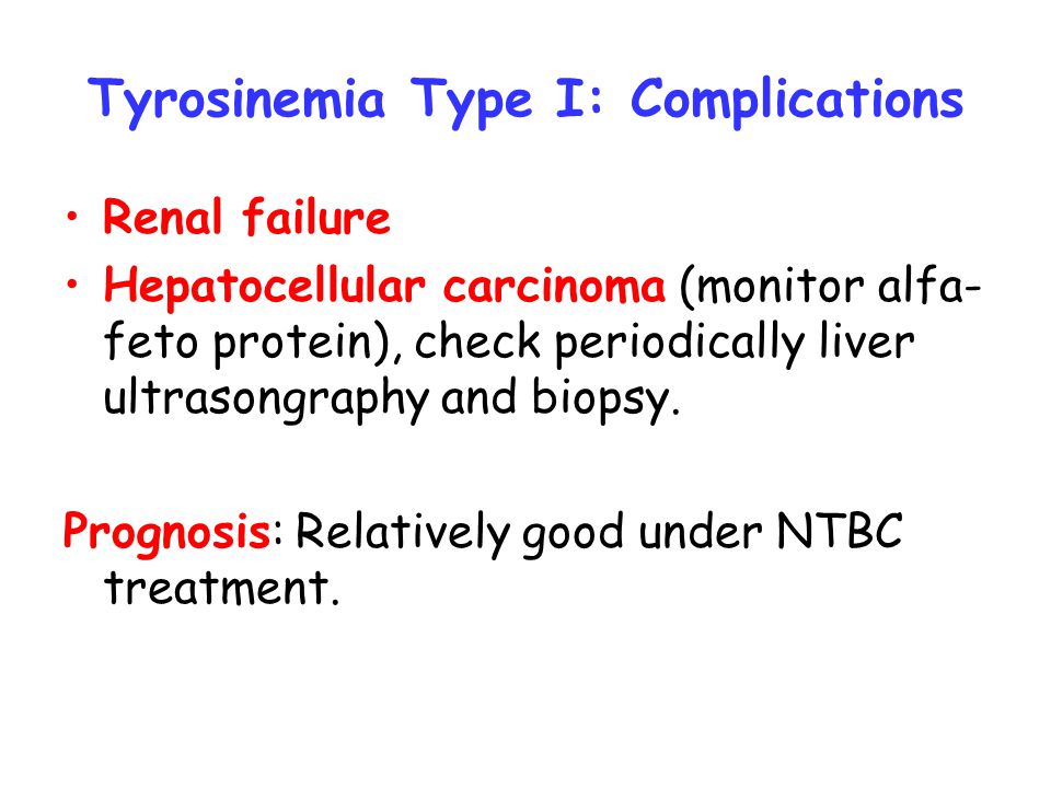 Tyrosinemia Type I: Complications