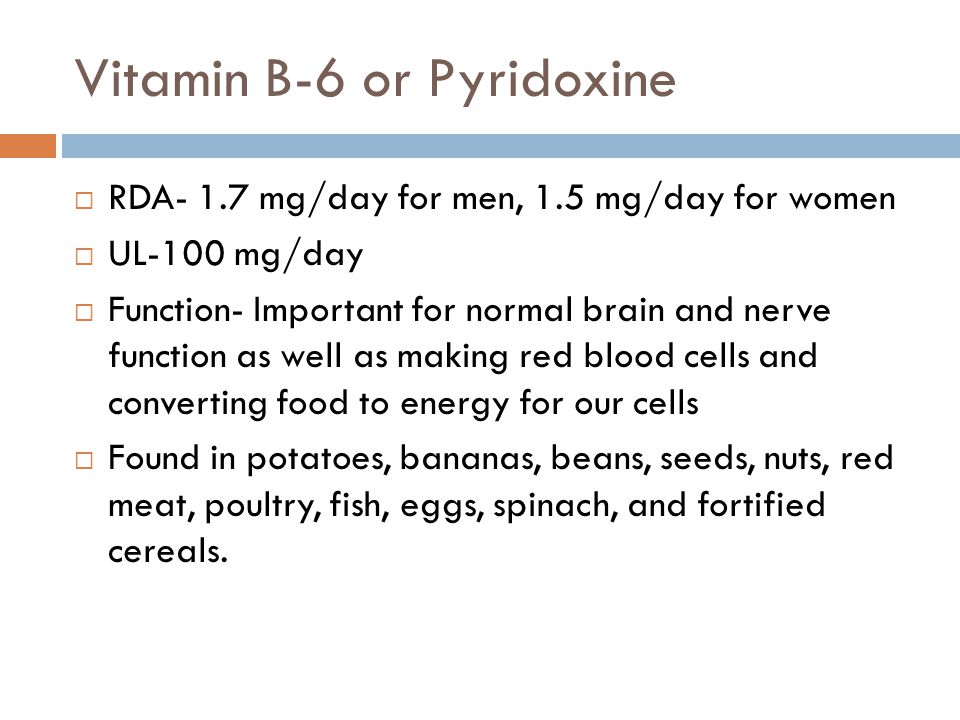 Vitamin B-6 or Pyridoxine