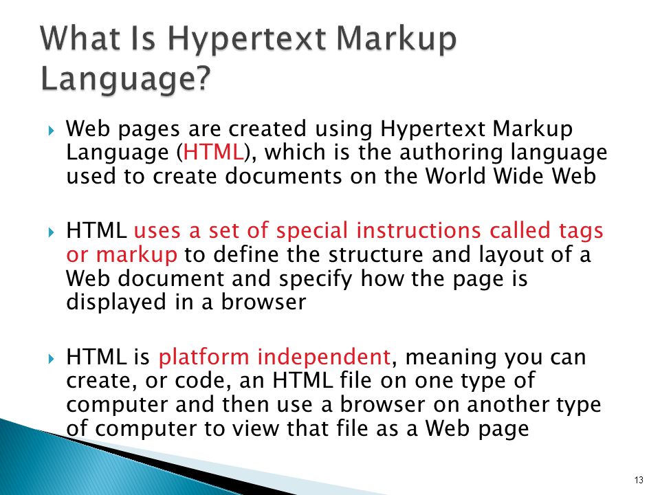 What Is Hypertext Markup Language