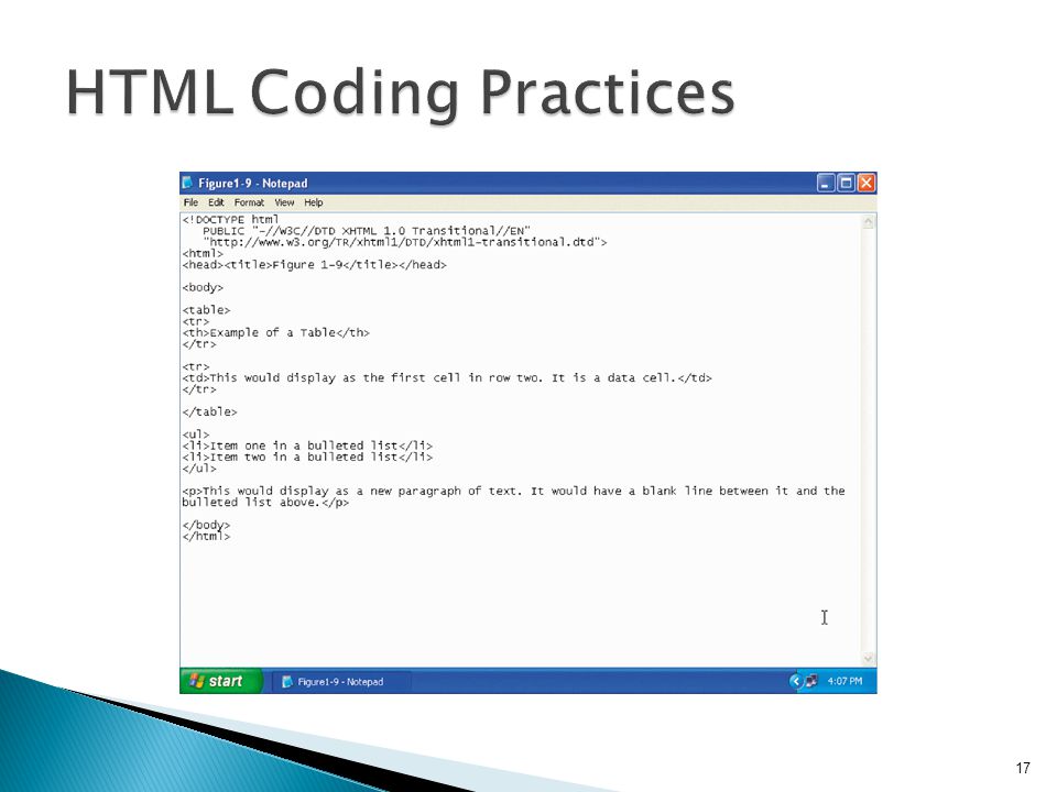 HTML Coding Practices