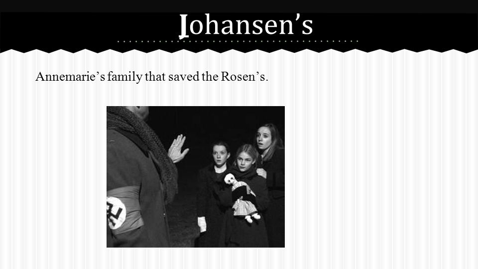 Johansen’s Annemarie’s family that saved the Rosen’s.