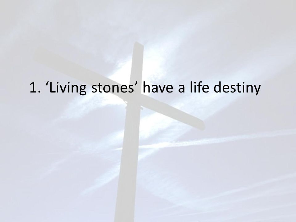 1. ‘Living stones’ have a life destiny