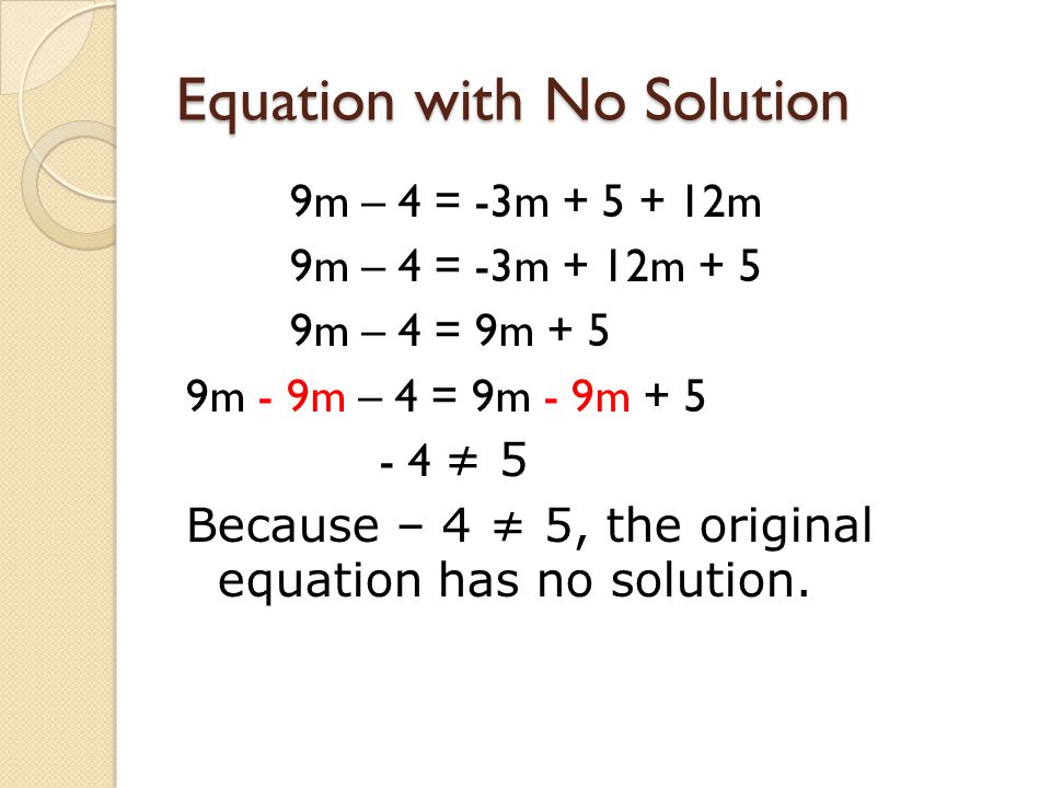 Equation with No Solution