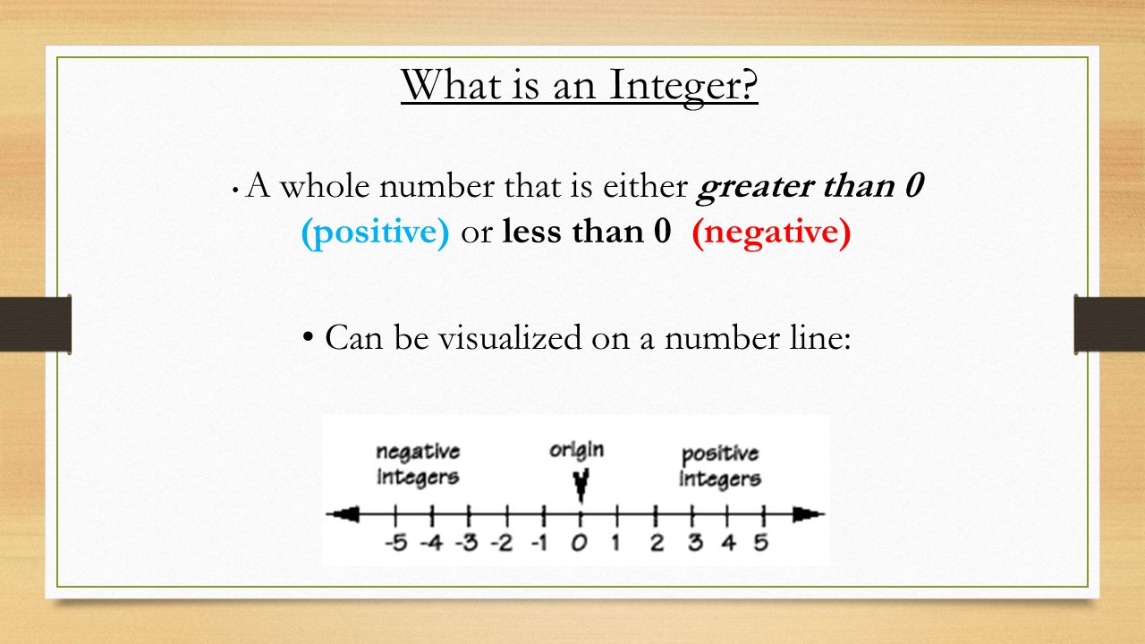 Can be visualized on a number line: