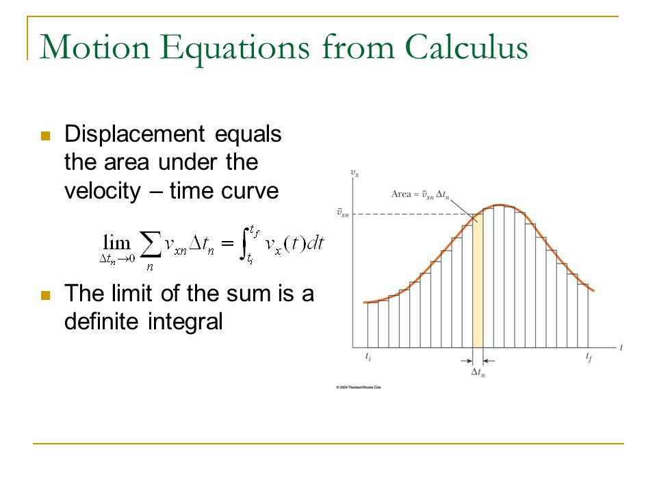 Motion Equations from Calculus