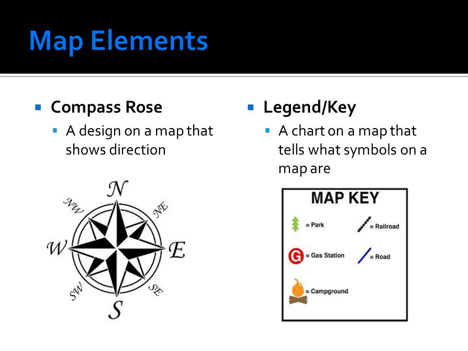 Map Elements Compass Rose Legend/Key