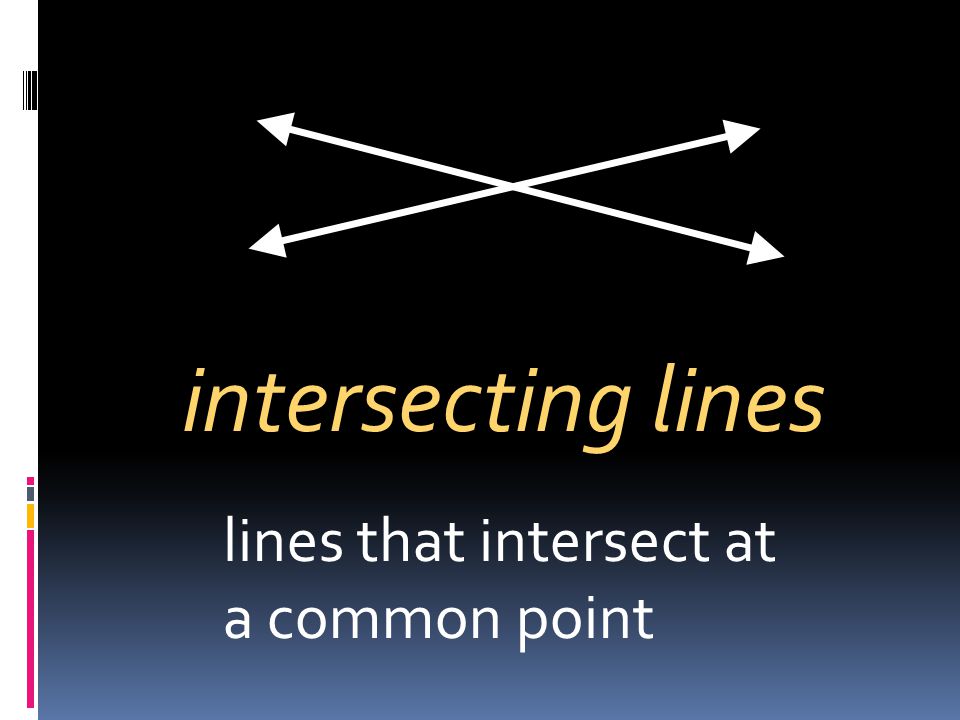 intersecting lines lines that intersect at a common point