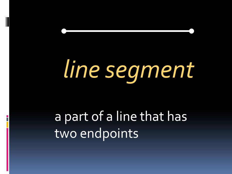 line segment a part of a line that has two endpoints