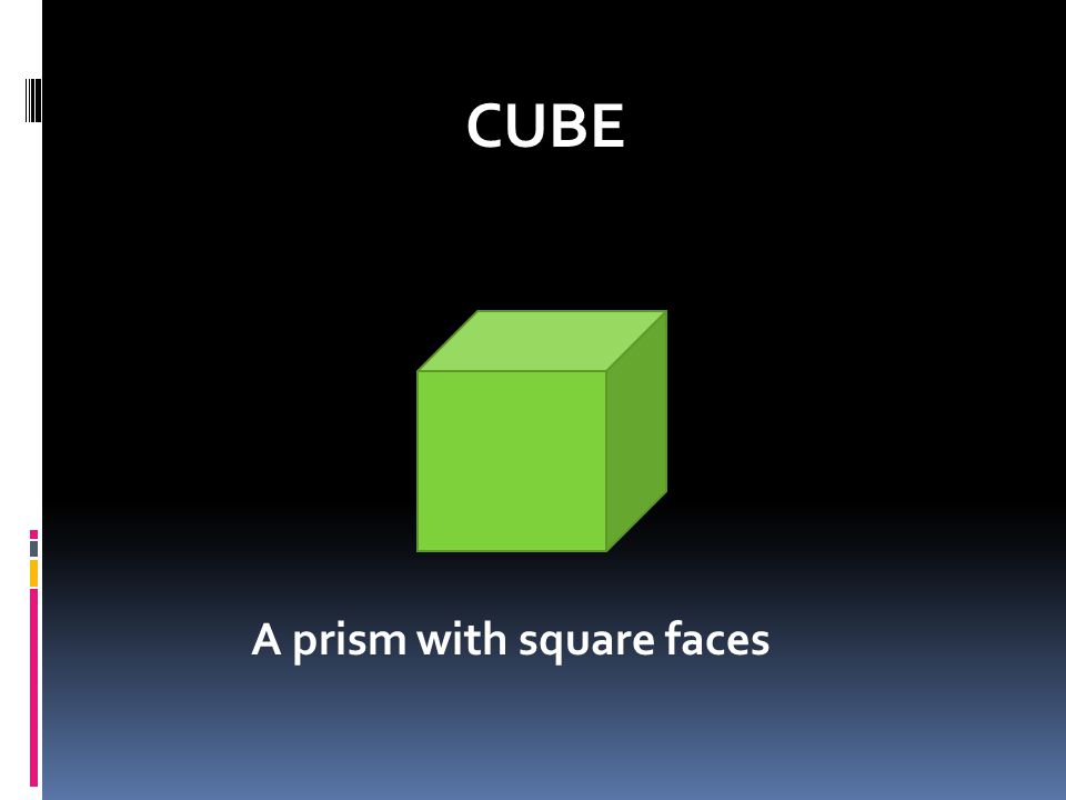 A prism with square faces