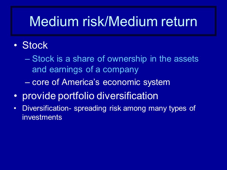 Medium risk/Medium return