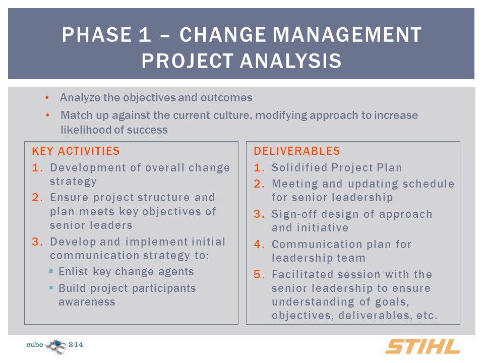 PHASE 1 – CHANGE MANAGEMENT PROJECT ANALYSIS