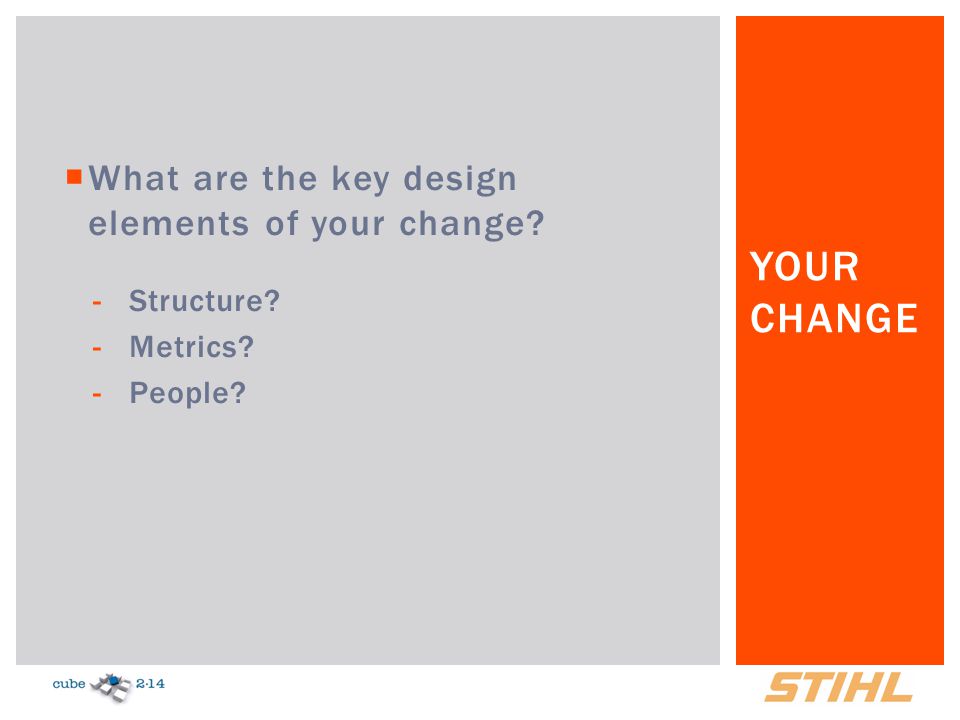 Your Change What are the key design elements of your change