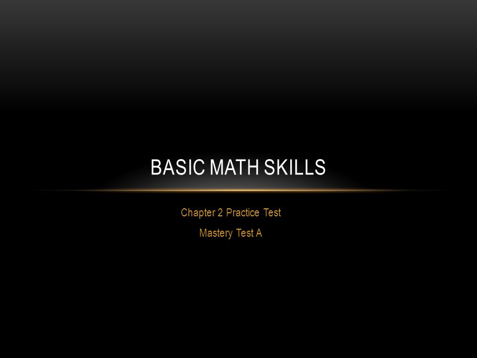 Chapter 2 Practice Test Mastery Test A
