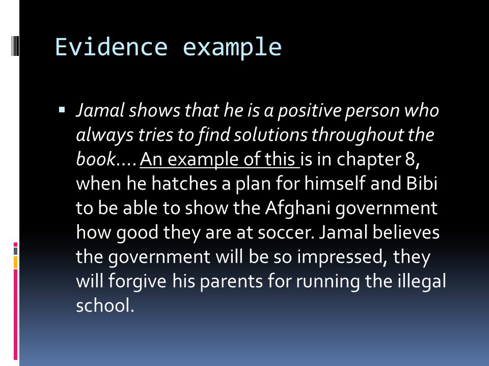 Evidence example