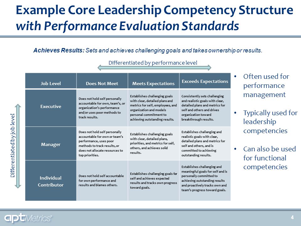 Example Functional Competency Structure with Proficiency Levels