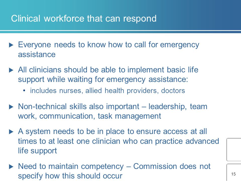 Clinical workforce that can respond