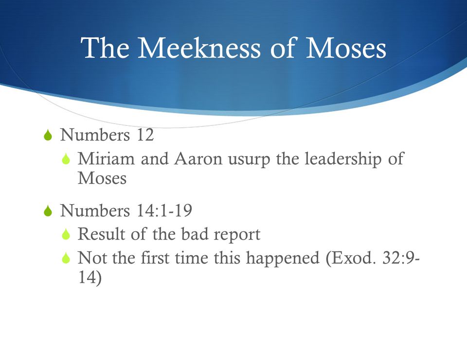 The Meekness of Moses Numbers 12