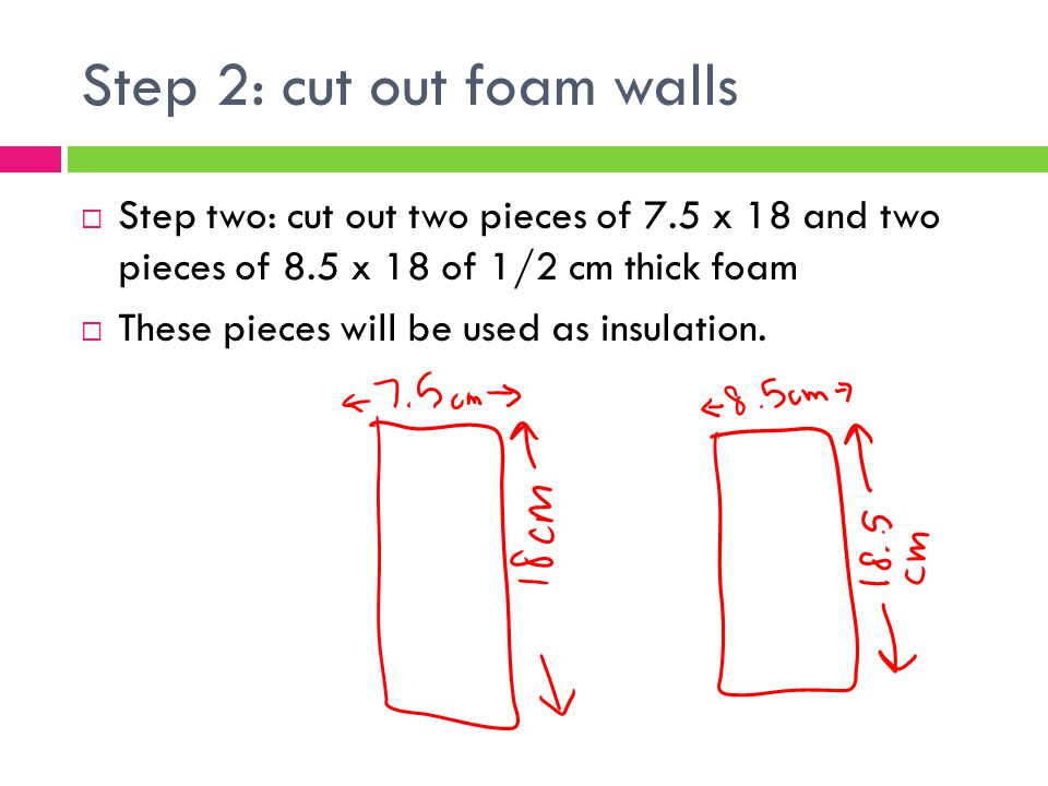 Step 2: cut out foam walls