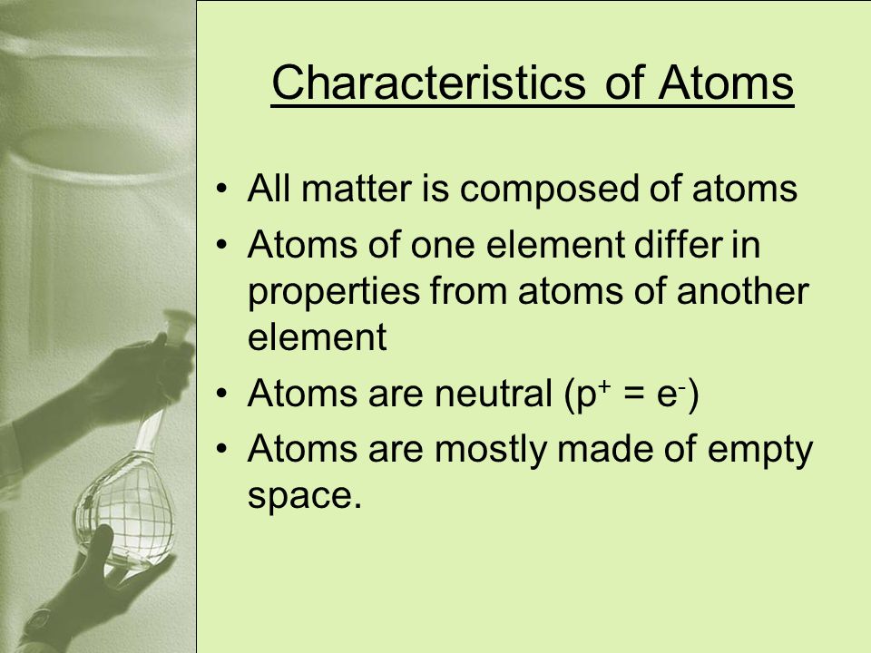 Characteristics of Atoms