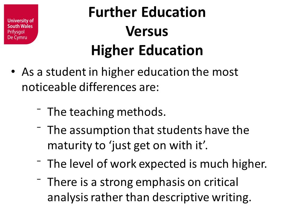 Further Education Versus Higher Education