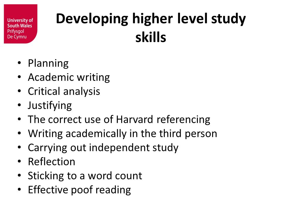 Developing higher level study skills