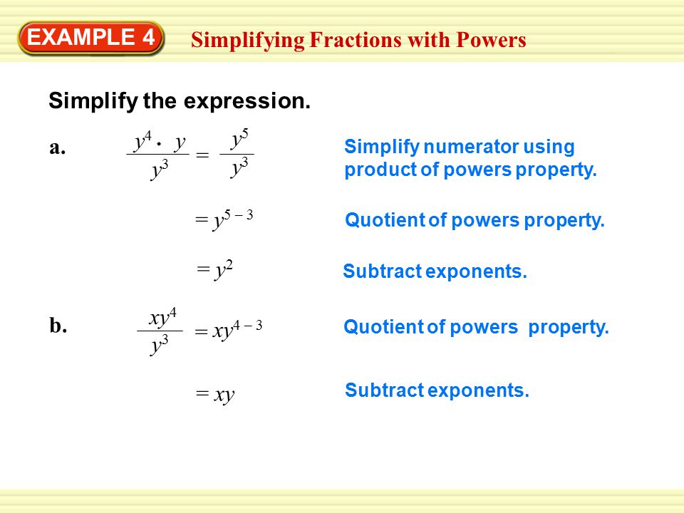 Simplifying Fractions with Powers
