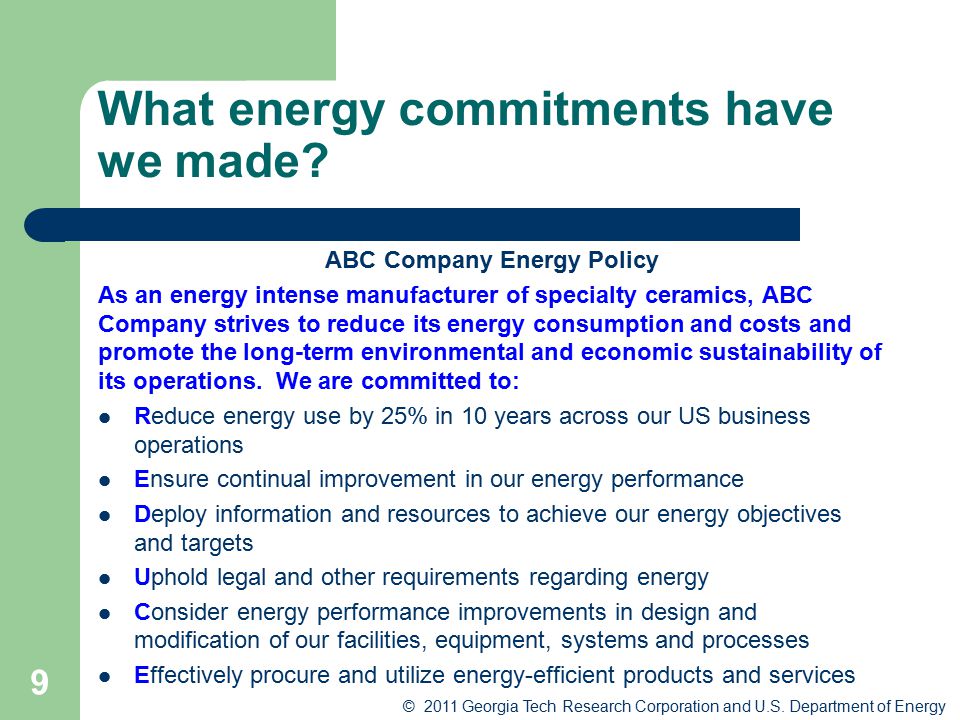 What energy commitments have we made