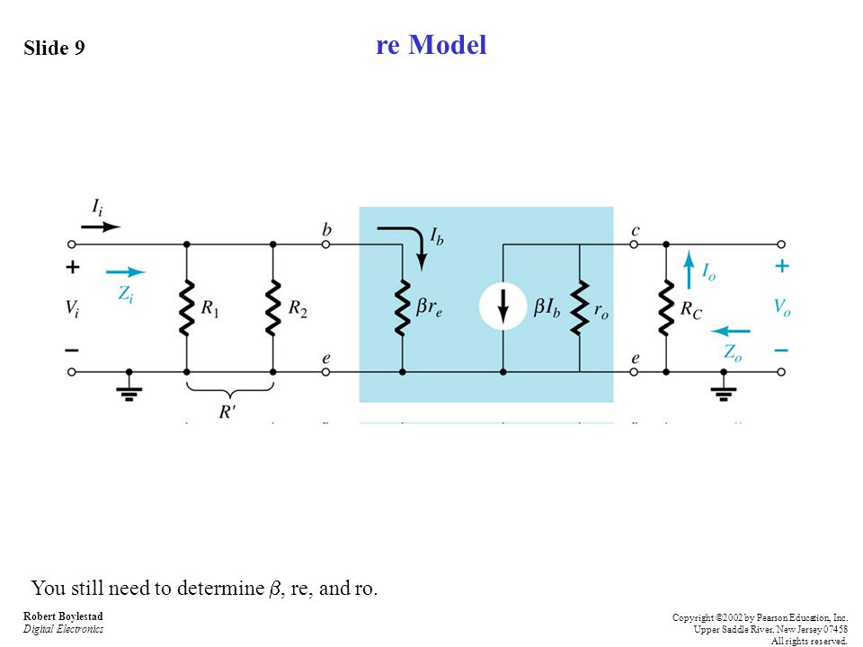re Model Slide 9 You still need to determine , re, and ro.