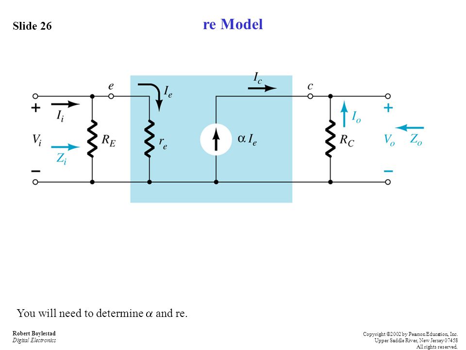 re Model Slide 26 You will need to determine  and re.